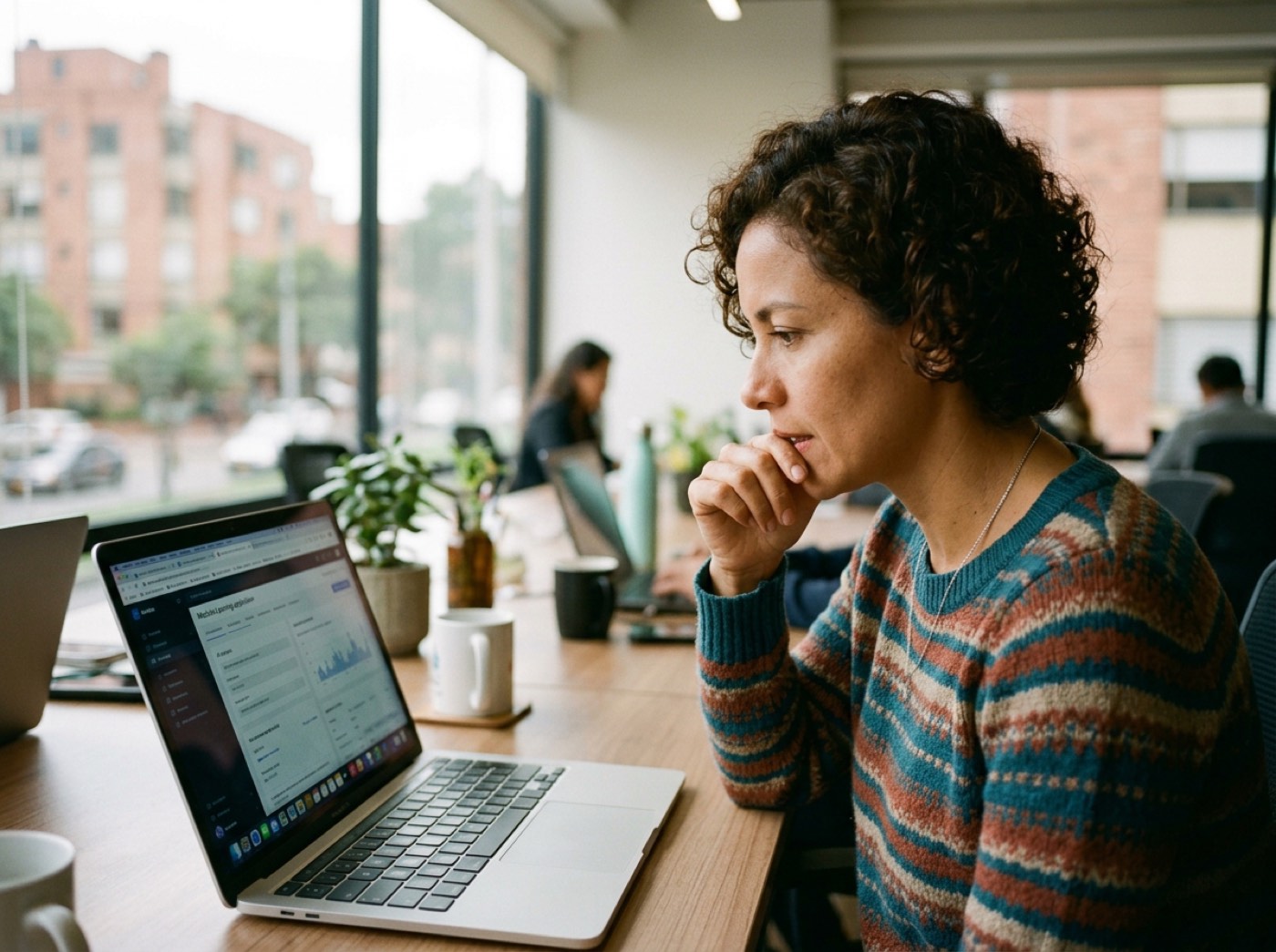 Persona trabajando con inteligencia artificial en el portátil
